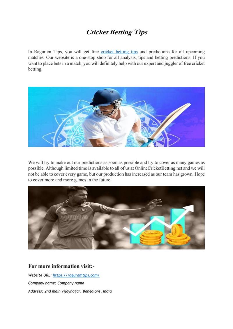 Cricket Free Tips - Axycube Solutions Pvt Ltd.